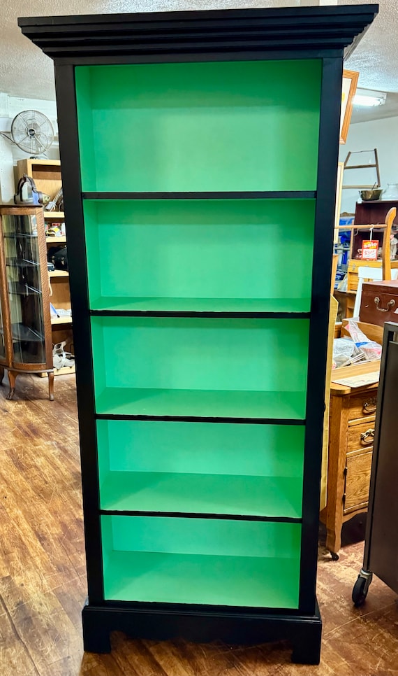 Black tall bookshelf