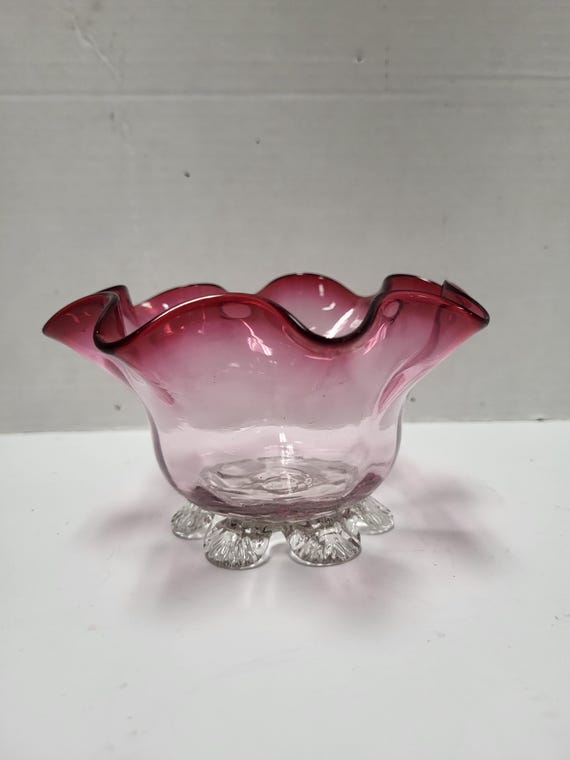 Victorian Cranberry Glass Bowl
