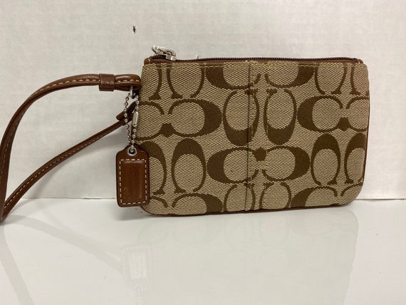 Coach Signature C Brown Wristlet