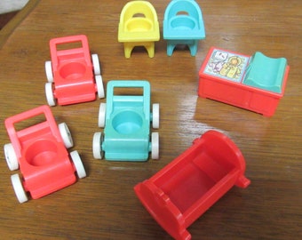 Vintage Fisher Price Little People Nursery Furniture