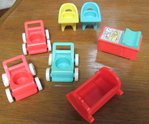 Vintage Fisher Price Little People Nursery Furniture