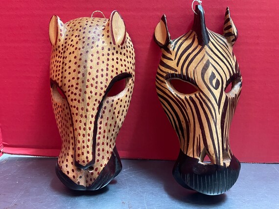 Mink Wood Animal Masks