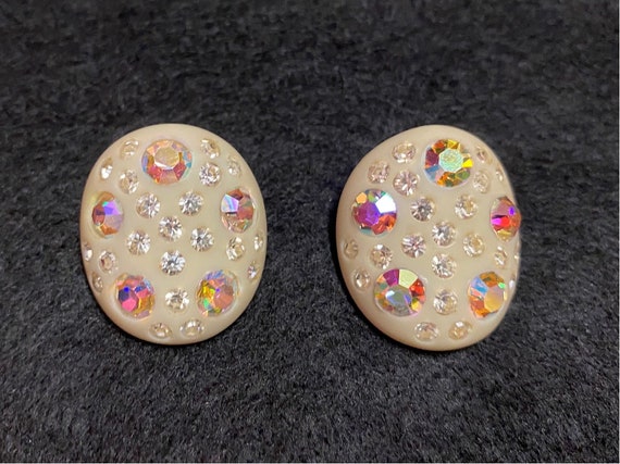 Weiss Rhinestone Clip Earrings
