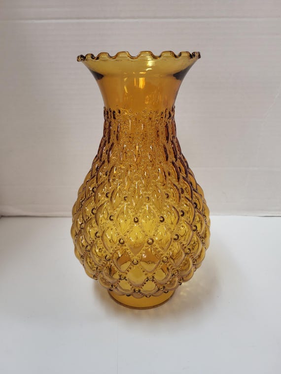 Amber Quilted Glass Lampshade
