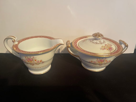 Noritake Mystery #46 SUGAR BOWL & CREAMER