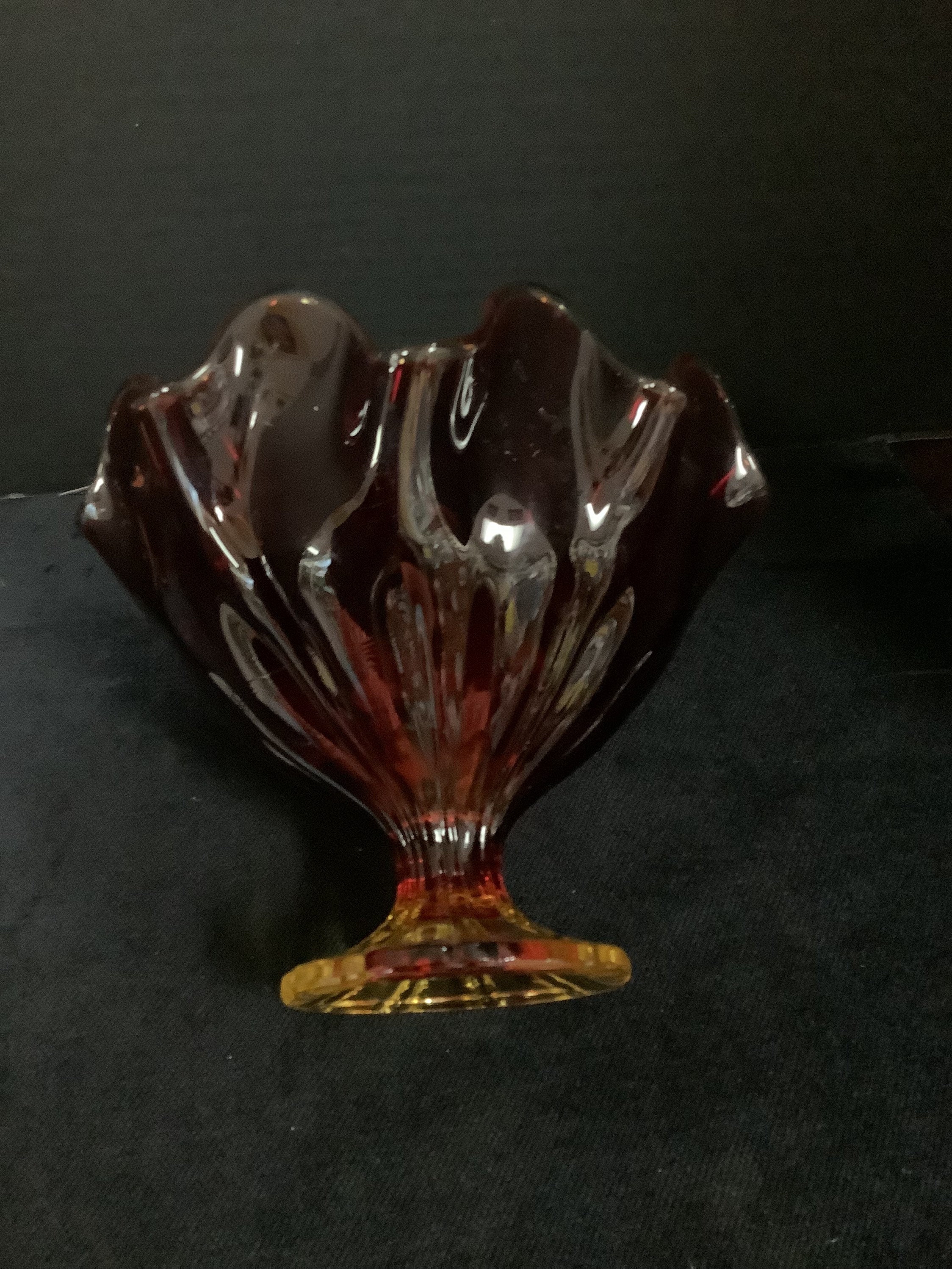 Viking Amberina Art Glass Bowl 7”
