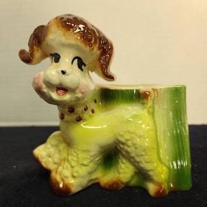 Vintage dog planter vase