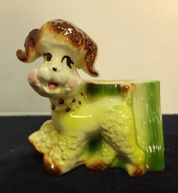 Vintage dog planter vase