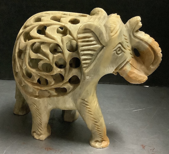 Soapstone Elephant w/ Baby