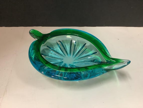 Green Glass Art Bowl