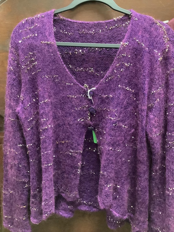 Sparkle Sequin Purple Cashmere Sweater