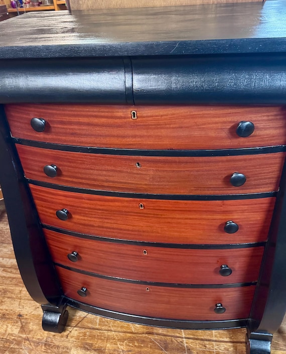 Empire highboy restyled with black accents