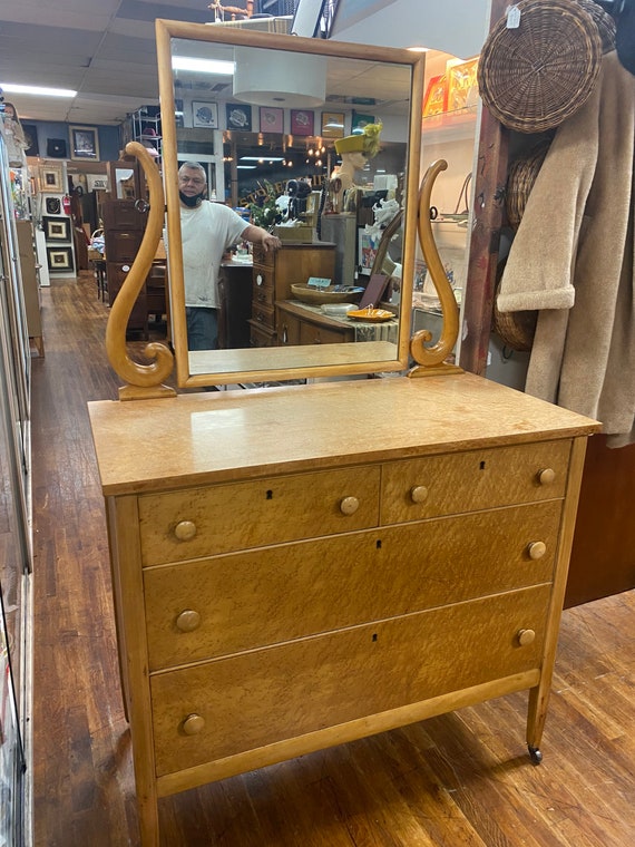 Birdseye Maple Dresser with Mirror