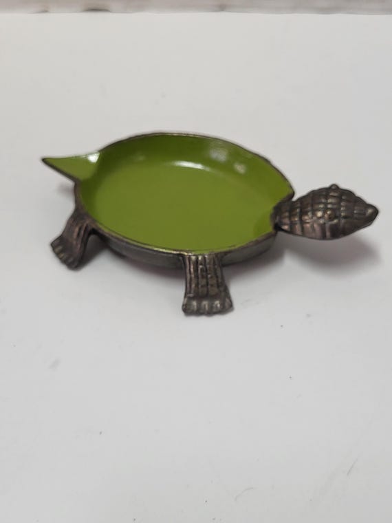 Brass & Enamel Turtle Ashtray