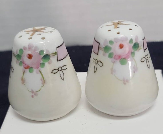 Pink floral salt and pepper shakers