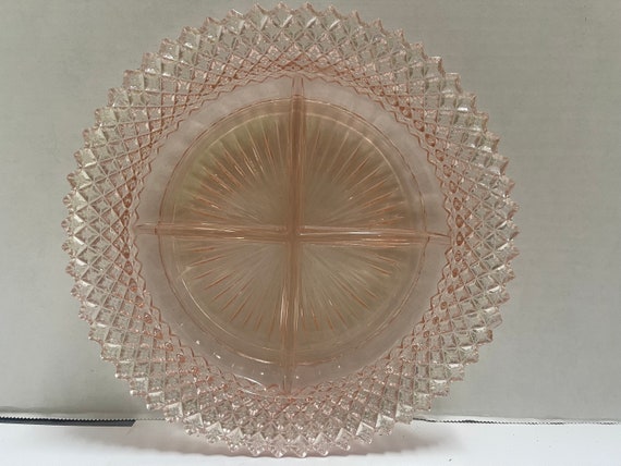 Miss America Pink Divided Glass Dish