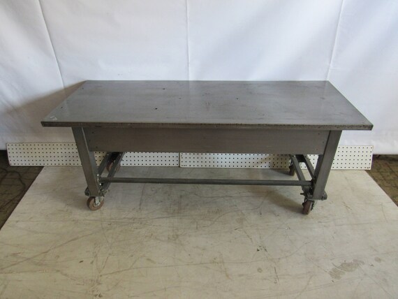 Industrial rolling cart mid century modern steel