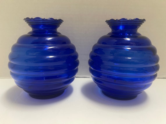 Pair Cobalt Blue Vases