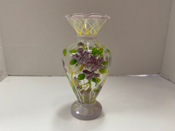 Hand Painted Glass Bud Vase