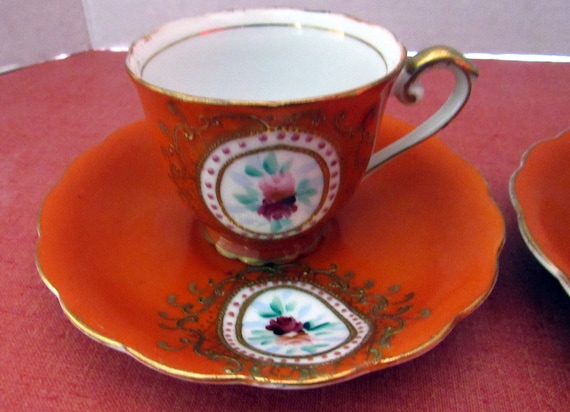 Pair of demitasse cups and saucers Made in Japan