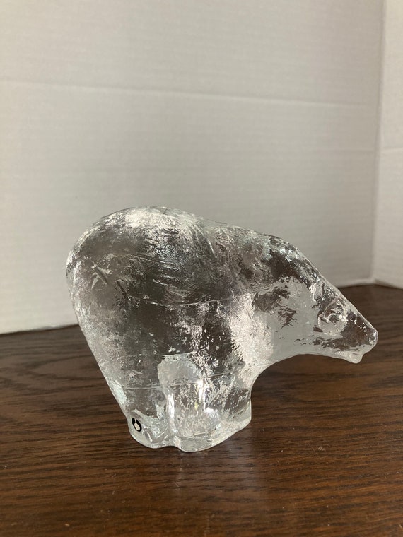 Glass Polar Bear Paperweight