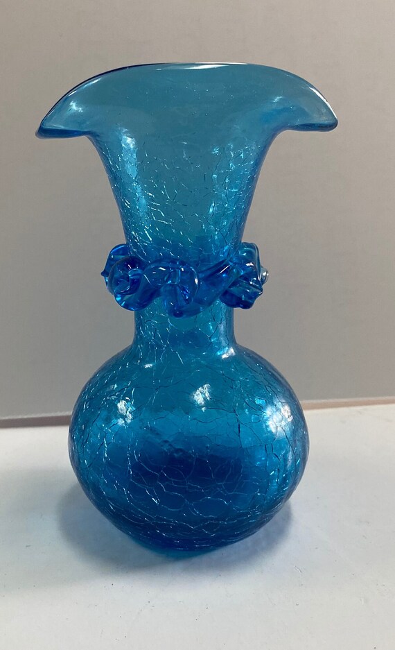 Blue Crackle Pitcher