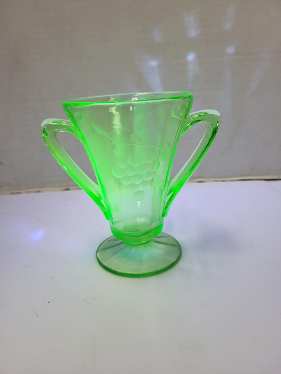 Uranium Glass Sugar Bowl