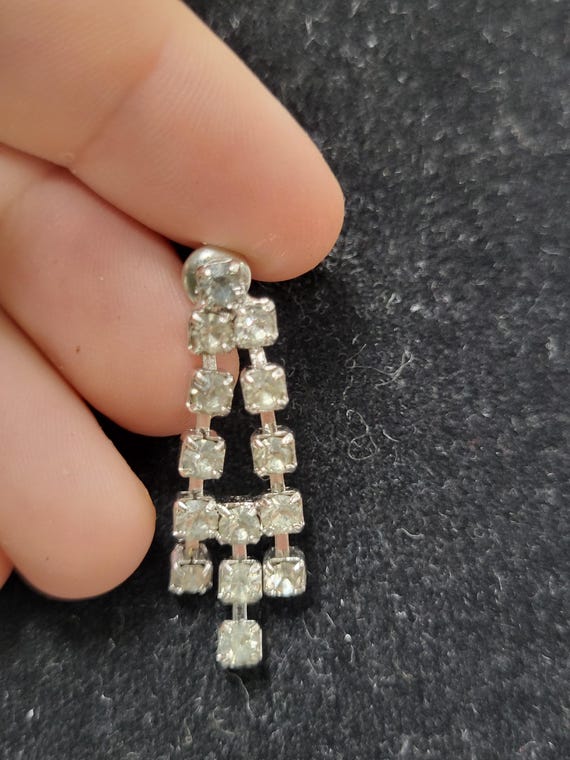 Rhinestone Dangle Earrings - image 5
