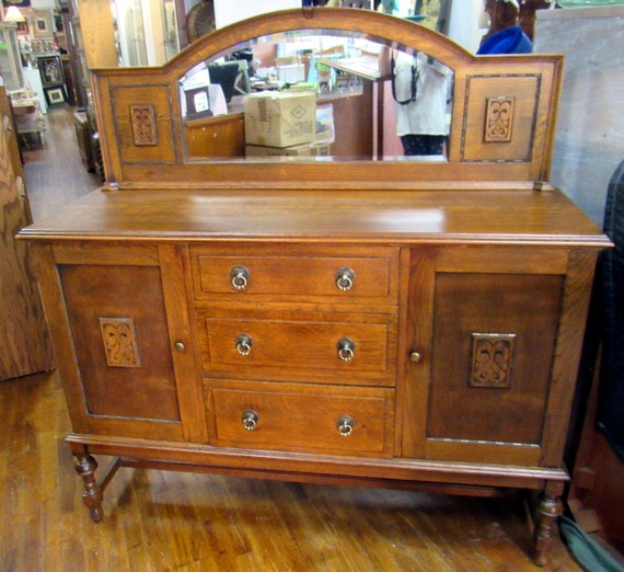 Antique oak small sideboard