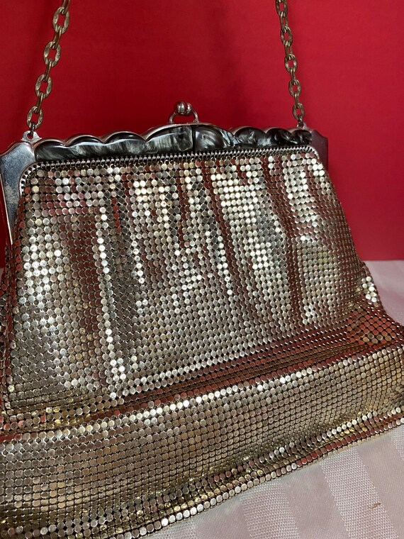 Silver Mesh Whiting and Davis evening bag - image 8