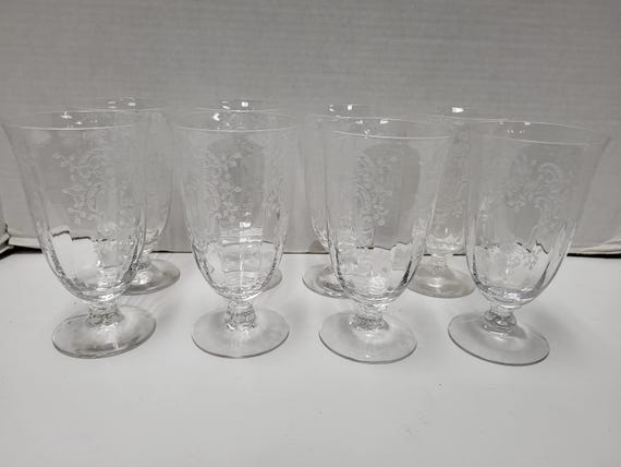 Fostoria Meadow Rose Applique stemware