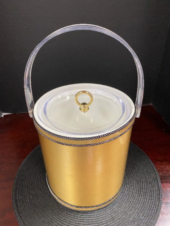 MCM brush gold ice bucket