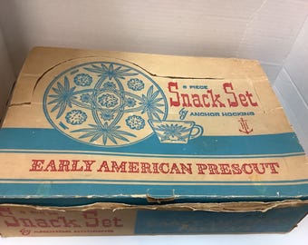 ヴィンテージ アンカーホッキング 8ピース ガラス スナックセット