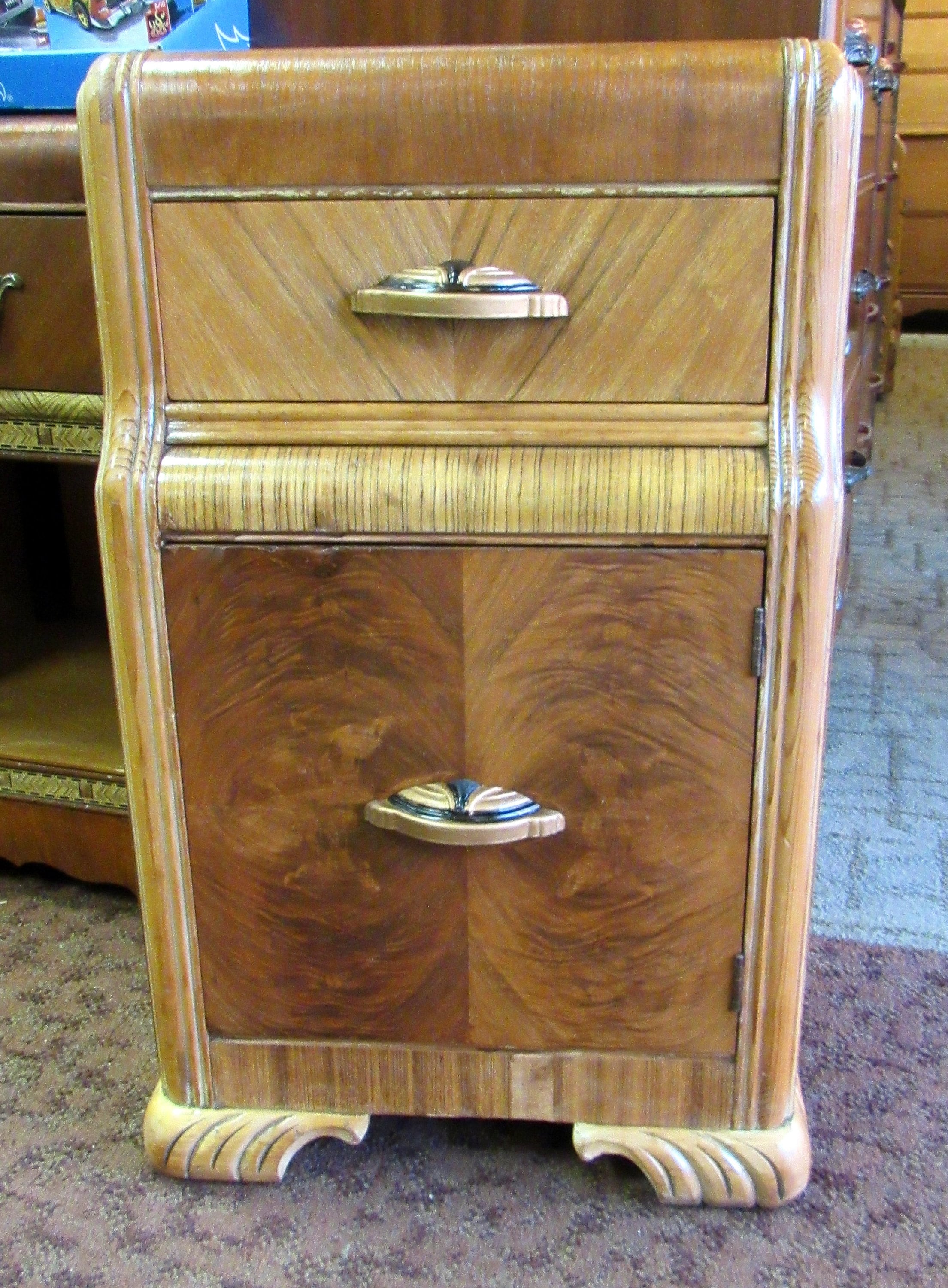 Waterfall nightstand art deco deals