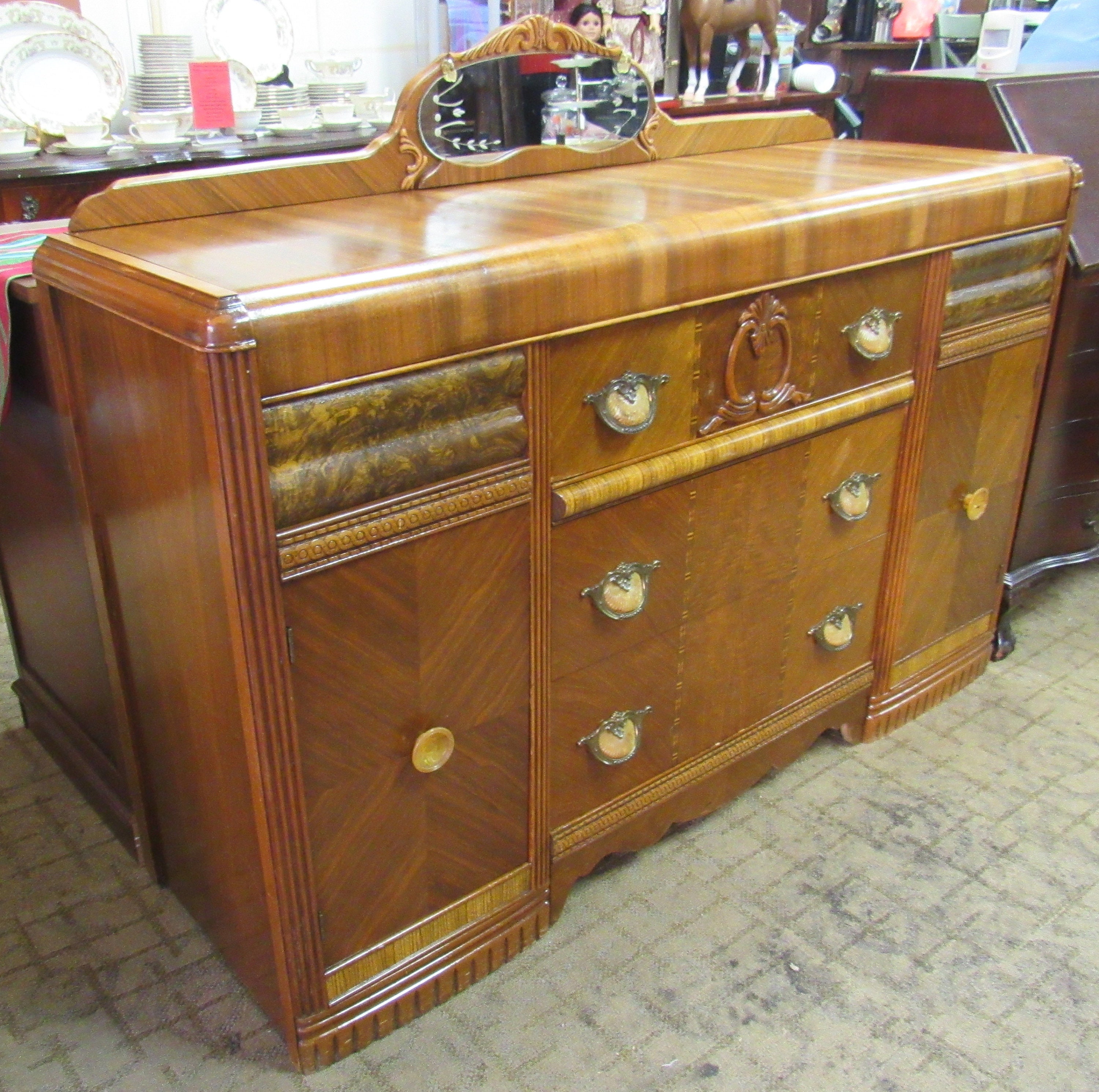 Art Deco Waterfall Buffet Or Sideboard