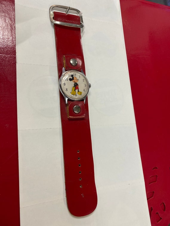 Mickey Mouse watch with thick red band