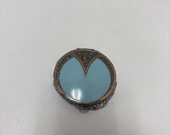 Compacto de malla esmaltada Art Deco de Evan