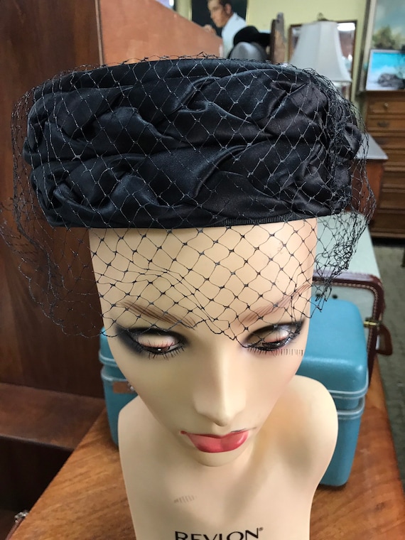 black hat with veil