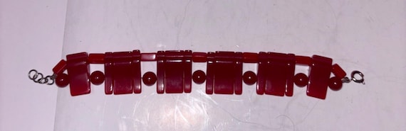 Red Chunky Bakelite Bracelet