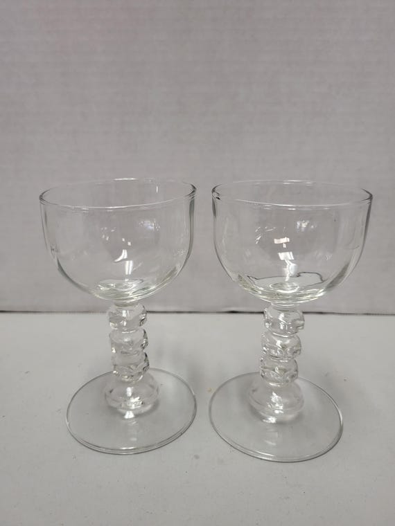Stacked Hexagon Sherry Glasses