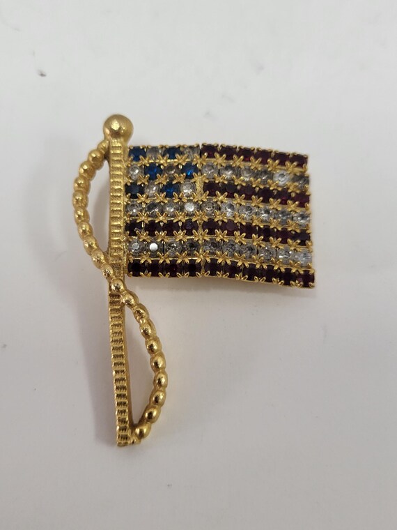 Rhinestone Flag Brooches - image 5