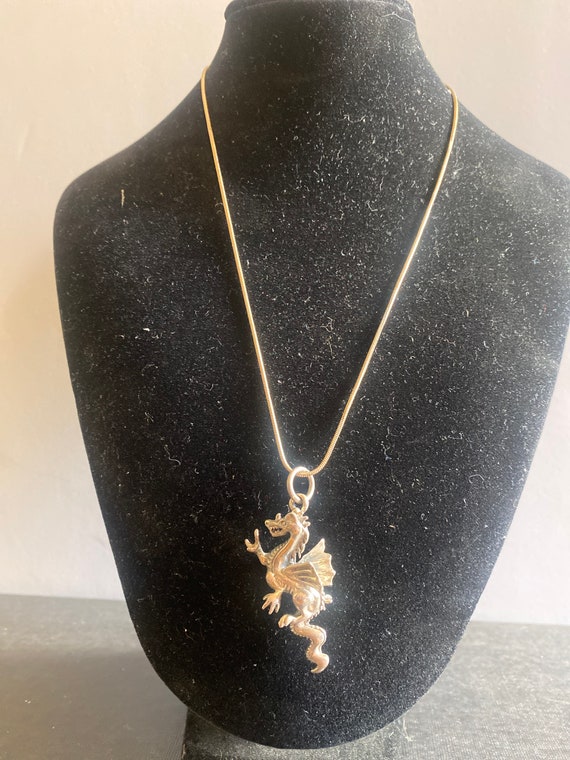 Sterling Silver dragon necklace