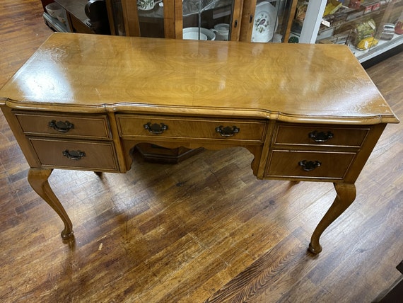 Burl wood desk