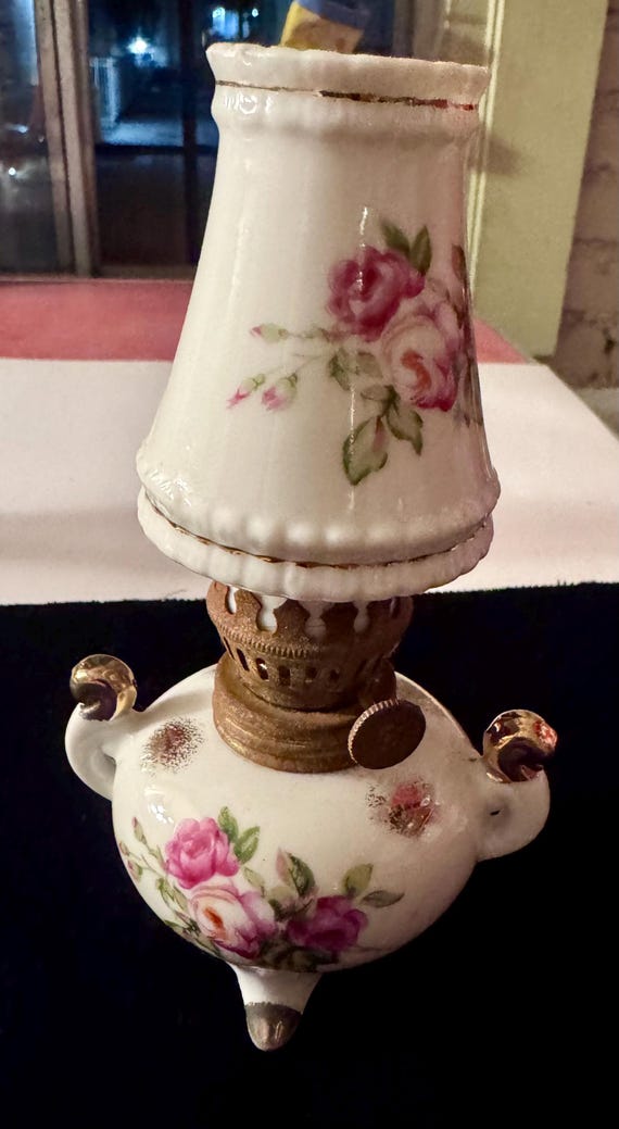 Miniature Floral Oil Lamp