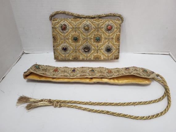 Stone & Gold Wire Purse