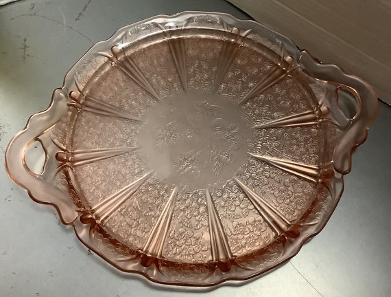 Pink Depression Glass serving dish