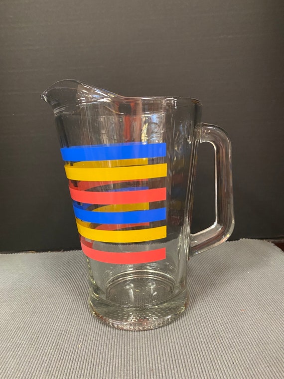 Libbey Striped Glass Pitcher