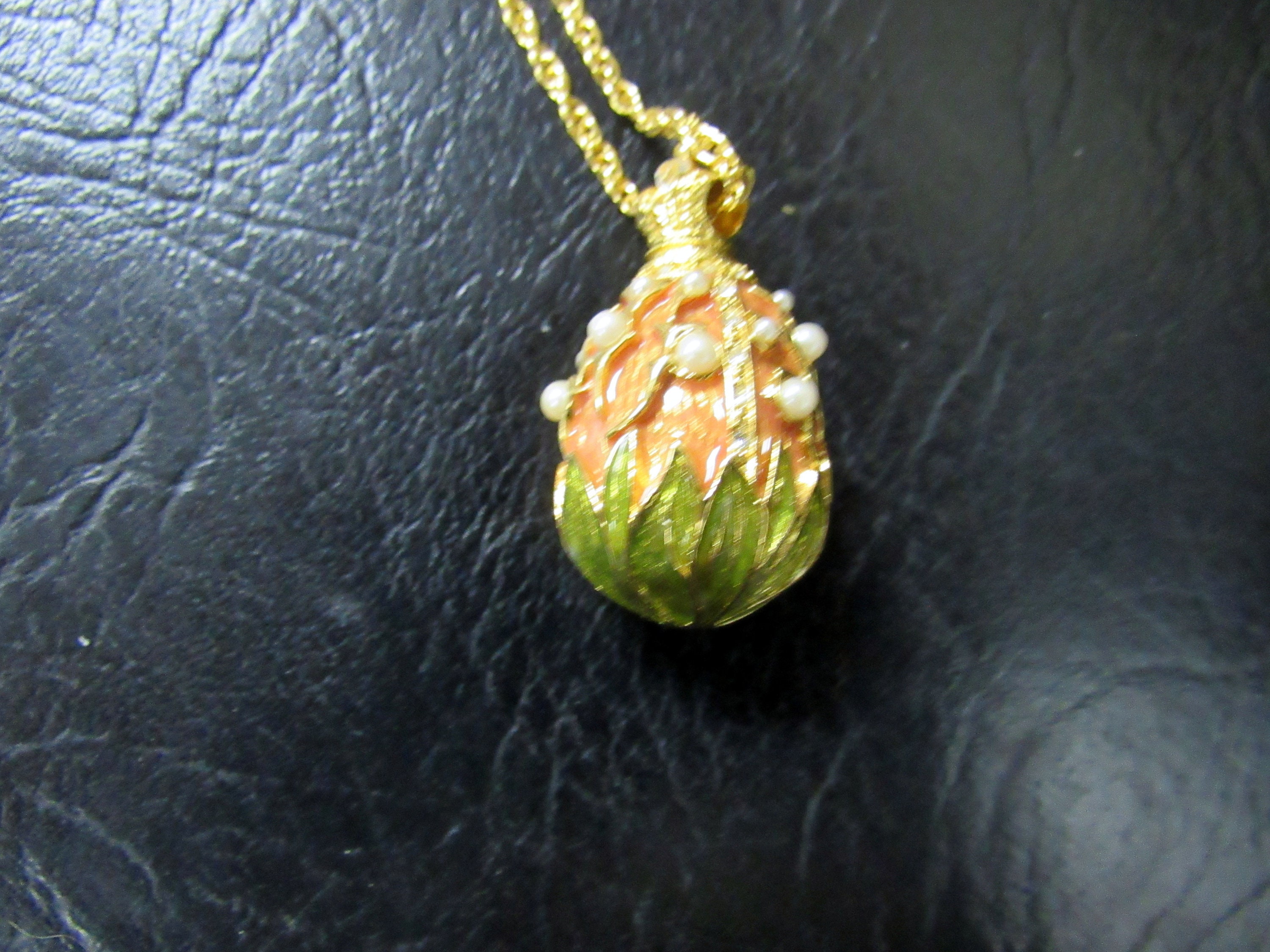 Joan Rivers Russian egg pendant necklace