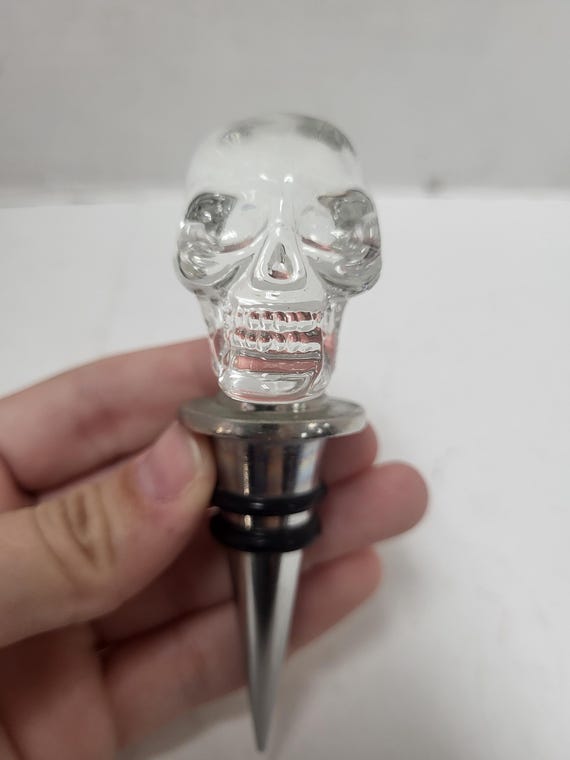 Glass Skull Bottle Stopper