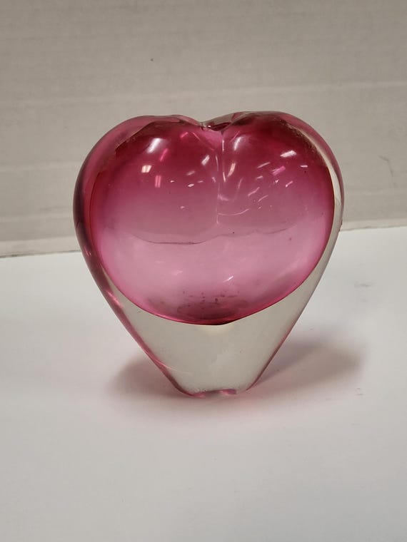 Pink Heart Glass Vase